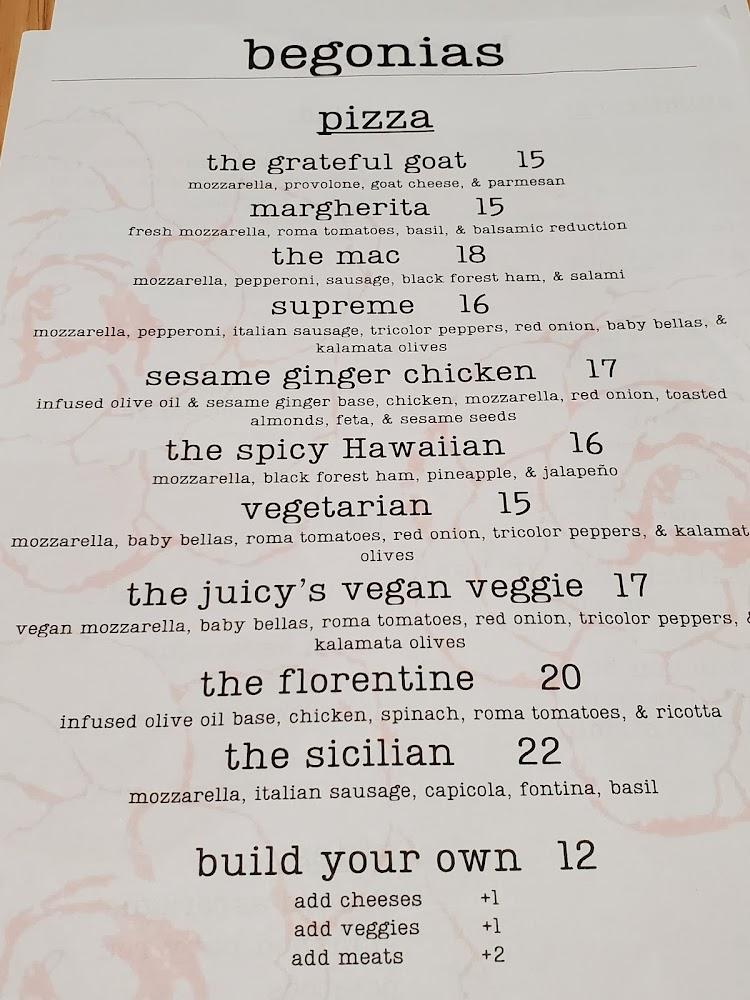 Begonias Menu image 1
