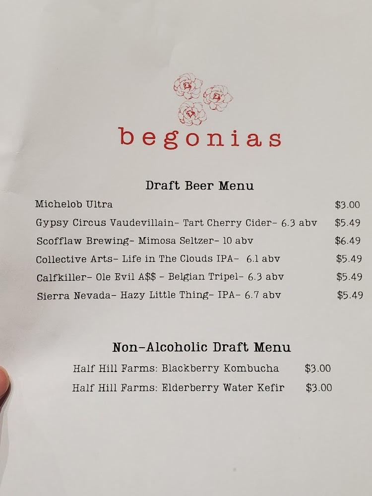 Begonias Menu image 2